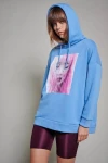 Kadın Mavi Baskılı Oversize Sweatshirt (ZCK0214)