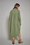 Yeşil Uzun Oversize Elbise Gömlek(ZCK0194)