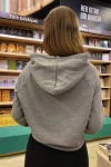 Kadın Gri Basic Sweatshirt (zck0532)