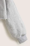 Kadın Gri Bisiklet Yaka Rahat Kesim Crop Sweatshirt (zck0700)