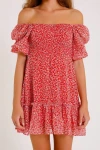 Pembe Eteği Fırfırlı Çiçekli Şifon Elbise (ZCK016)