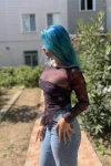 Siyah Barbie Baskılı Uzun Kollu Asimetrik Kesim Transparan Tül Bluz (zck0705)