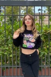 Kadın Siyah Batman Baskılı Uzun Kollu Crop Sweatshirt (zck0708)