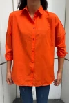 Turuncu Oversize Uzun Basic Gömlek (zck0706)