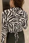 Zebra Beli Dolamalı Sandy Bluz Gömlek (zck0401)