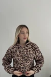 Kadın Leopar İçi Polarlı Oversize Sweat (ZCKSS144)