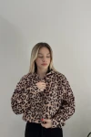 Kadın Leopar İçi Polarlı Oversize Sweat (ZCKSS144)