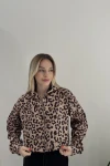 Kadın Leopar İçi Polarlı Oversize Sweat (ZCKSS144)