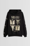 Siyah Nirvana Baskılı Oversize Sweatshirt (zck0735)